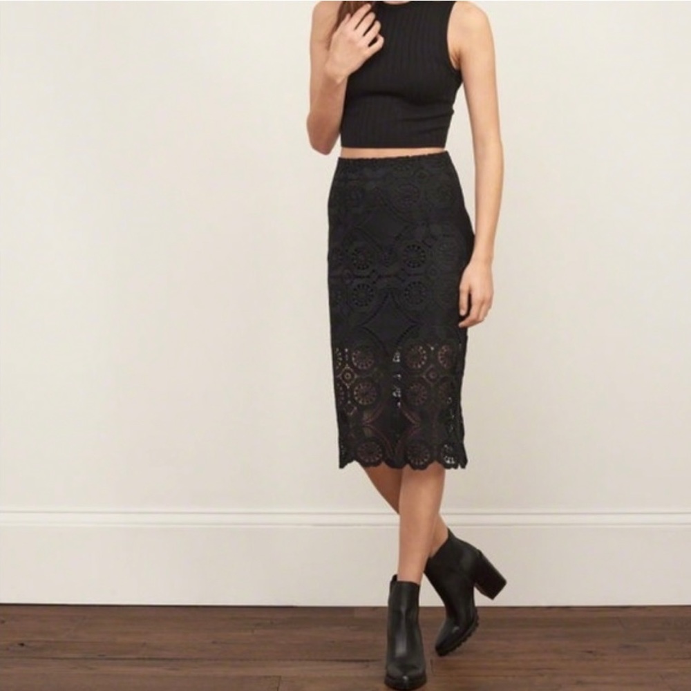 Abercrombie Lace Midi Skirt
